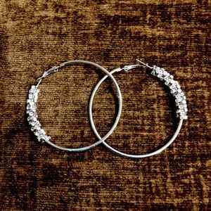 Hoops with Side Sparkle Detail